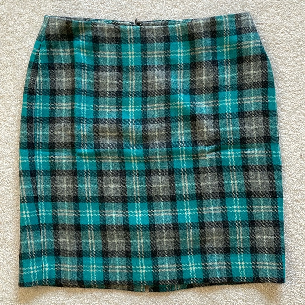 Talbots Plaid Wool Pencil Skirt - Size 6P